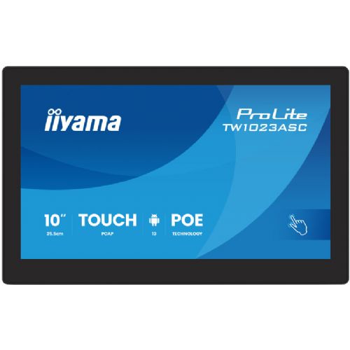 Informacijski monitor iiyama ProLite TW1023ASC-B3P, 25,7 cm (10,1"), P-CAP na dotik, Android 13, PoE