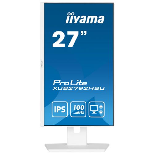 Monitor Iiyama Prolite XUB2792HSU-W6 68,58 cm (27"), 1920x1080 (FHD), IPS, 250cd/m2, 16:9, 100Hz 0,4ms HDMI DP USB LS Pivot Vesa, bijela
