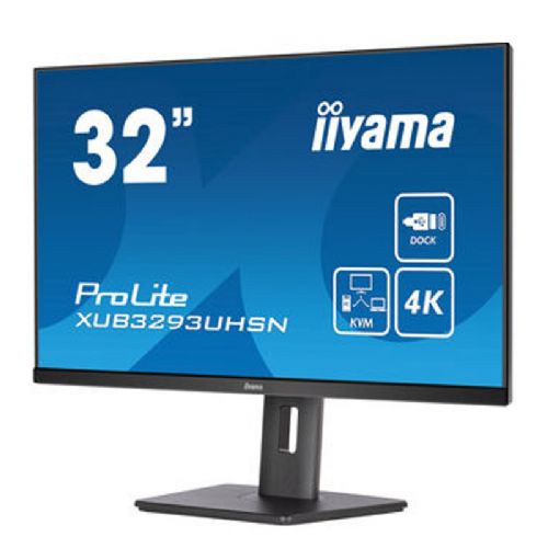 IIYAMA ProLite XUB3293UHSN-B5 80cm (31,5") UHD 4K IPS HDMI/DP/USB-C dock KVM zvočniki monitor