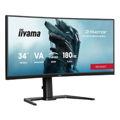 Monitor IIYAMA Red Eagle G-master GCB3484WQSU-B1 86,4cm (34") UWQHD VA 180Hz DP/HDMI FreeSync zvočniki ukrivljen gaming