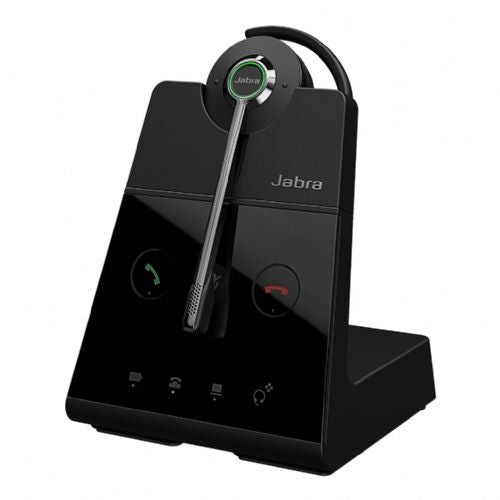 Slušalke Jabra Engage 65 SE, ki se lahko spremenijo, z ušesno kljuko, podnožjem, napajalnikom, 1,5 m kablom USB-C do USB-A, kablom za namizni telefon, ušesnimi polnili, naglavnim trakom.