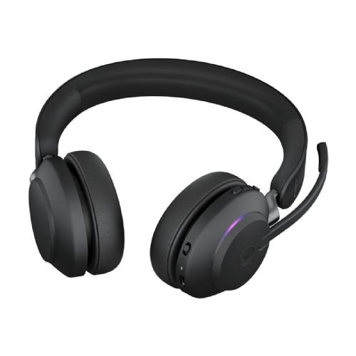JABRA Evolve2 65 MS stereo slušalke on-ear, brezžične Bluetooth, USB-C, z izolacijo hrupa, črne, certificirane za Microsoft Teams