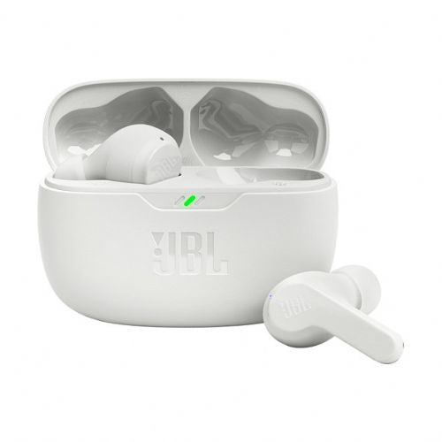 Slušalke JBL Wave Beam bele, TWS, Bluetooth 5.2, IP54, 32h avtonomije, hitro polnjenje