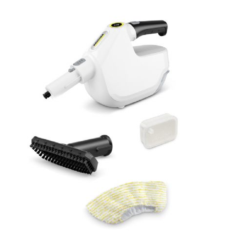 Parni čistilec Kärcher SC 1 Multi 1.516-404.0, 1300 W, 30 s segrevanja, 200 ml rezervoar, odstranljiv vodni rezervoar, bele barve
