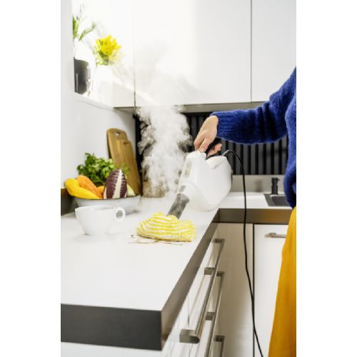 Parni čistilec Kärcher SC 1 Multi 1.516-404.0, 1300 W, 30 s segrevanja, 200 ml rezervoar, odstranljiv vodni rezervoar, bele barve