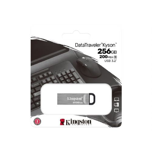 USB 256GB DJI Kingston DataTraveler Kyson visokozmogljiv, USB 3.2, do 200 MB/s branje, kovinsko ohišje, brez pokrovčka