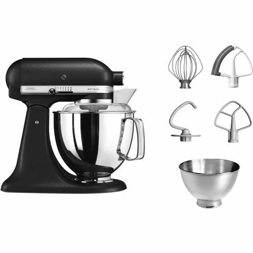 Kuhinjski robot KitchenAid 5KSM175PSEBK Artisan 300 W, 4,8 l, 10 hitrosti, nagibna glava, črna litina