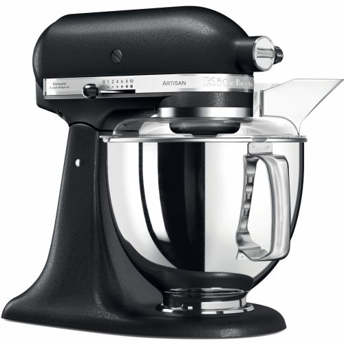 Kuhinjski robot KitchenAid 5KSM175PSEBK Artisan 300 W, 4,8 l, 10 hitrosti, nagibna glava, črna litina