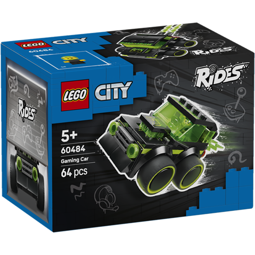 Kocke Lego City Cool Racers - Igralni dirkalni avtomobilček, 64 kos, od 5. let (60484)