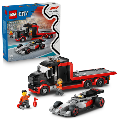 Lego City F1 Truck with Audi F1 Race Car, 508 pieces, ages 7 and up (60493)