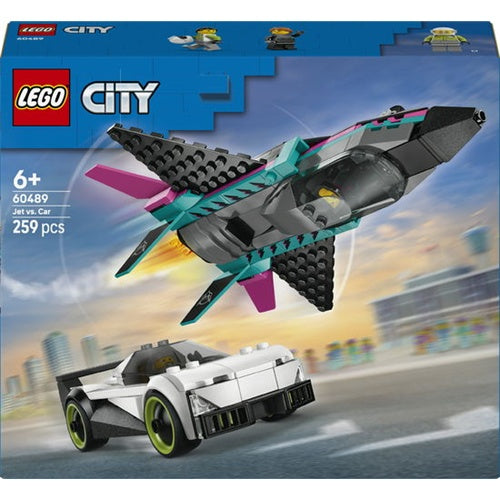 Kocke Lego City Reaktivno letalo proti dirkalniku, 259 kos, od 6. let (60489)