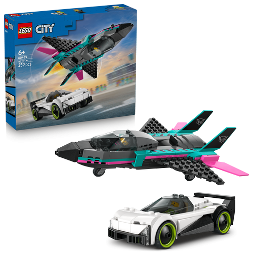 Kocke Lego City Reaktivno letalo proti dirkalniku, 259 kos, od 6. let (60489)