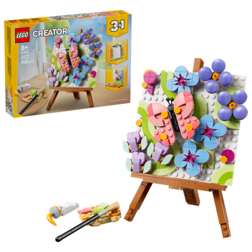 Kocke Lego Creator 3 v 1: Dekorativna slika cvetja, 348 kos, od 8. let (31390)