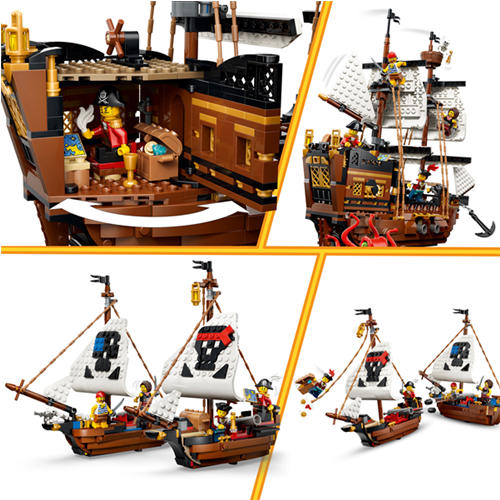 Kocke Lego Creator 3 v 1: Legendarna piratska ladja, 1074 kos, od 9. let (31387)
