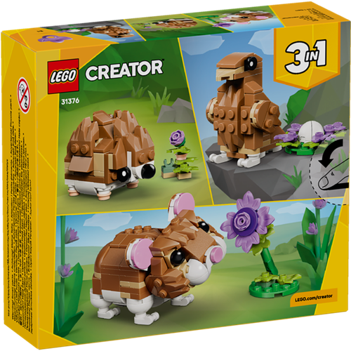 Kocke Lego Creator 3 v 1: Prikupen hrček z rožo, 166 kos, od 7. let