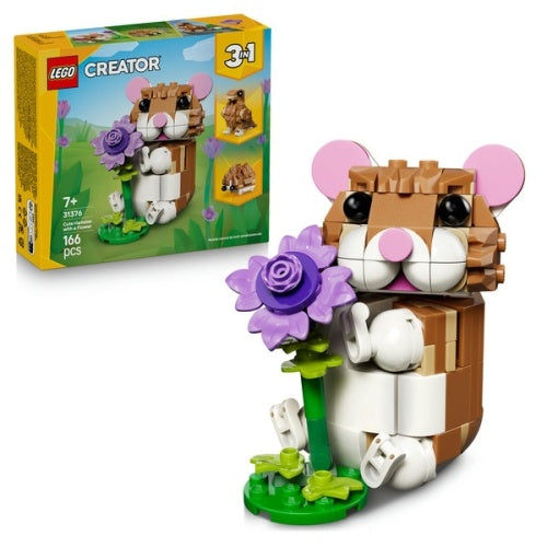 Kocke Lego Creator 3 v 1: Prikupen hrček z rožo, 166 kos, od 7. let