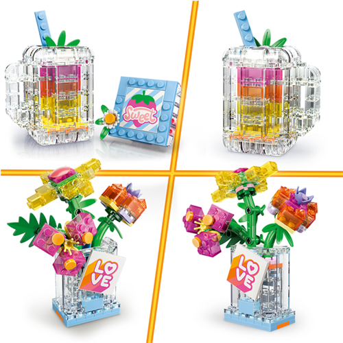 Kocke Lego Creator 3 v 1: Steklenička za parfum z okraskom iz rož, 286 kos, od 8. let (31383)