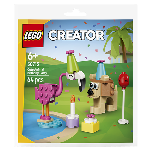Kocke Lego Creator Ljubke živali praznujejo rojstni dan (polimerna vrečka), 64 kock, od 6. let (30715)