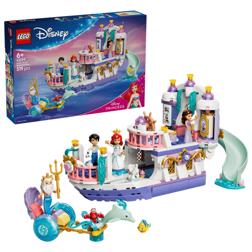 Kocke Lego Disney Princess: Airelina kraljeva poročna ladja, 519 kos, od 6. let (43299)