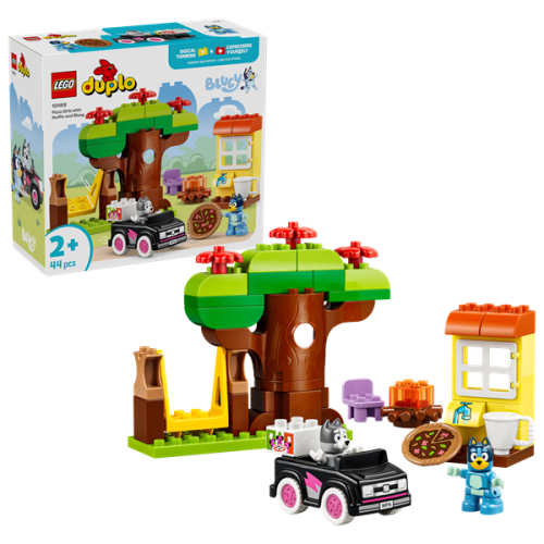Kocke Lego DUPLO Bluey Pizza Sisters z Mafinom in Bluey, 44 kos, od 2. let (10469)