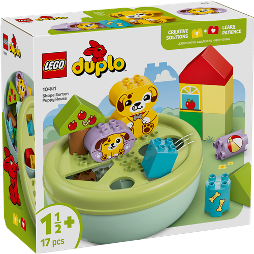 Kocke Lego DUPLO: Razvrščanje oblik: Psičkova uta (10441); 17 kock, od 1/1,2 + let