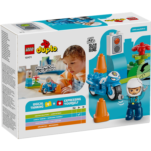 Kocke Lego DUPLO Town Modri policijski motor, 11 kos, od 2. let