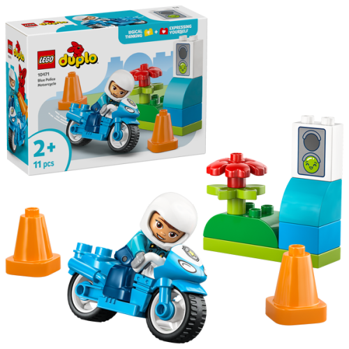 Kocke Lego DUPLO Town Modri policijski motor, 11 kos, od 2. let