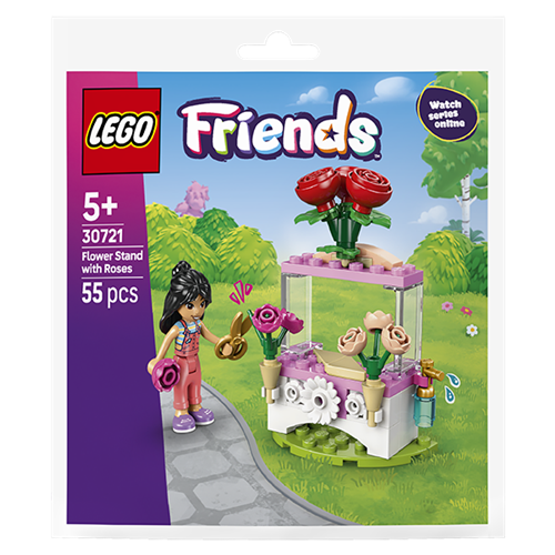 Kocke Lego Friends Stojalo za rože z vrtnicami (polimerna vrečka), 55 kock, od 5. let (30721)
