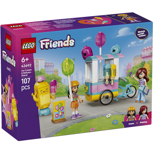 Kocke Lego Friends stojalo za sladoled in balone, 107 kos, od 6. let 42692