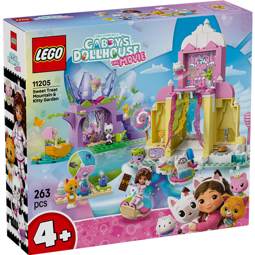 Kocke Lego Gabby's Dollhouse: Gora posladkov in Kittyjin vrt (11205), 263 kock, od 4. let