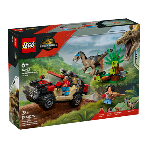 Kocke Lego Jurassic World: Terenski pobeg pred raptorko (76972), 285 kock, od 6. let