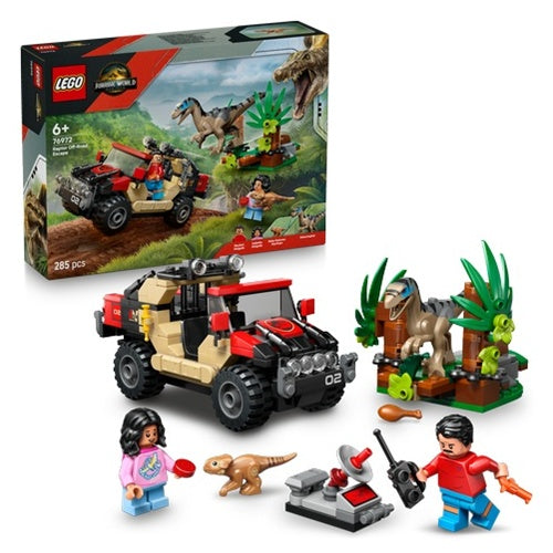 Kocke Lego Jurassic World: Terenski pobeg pred raptorko (76972), 285 kock, od 6. let