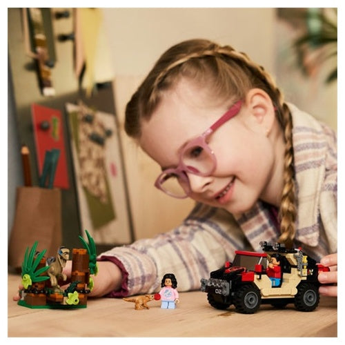 Kocke Lego Jurassic World: Terenski pobeg pred raptorko (76972), 285 kock, od 6. let