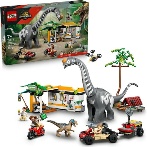 Kocke Lego Jurassic World: Zasledovanje raptorja in titanozavra (76973), 582 kock, od 7. let