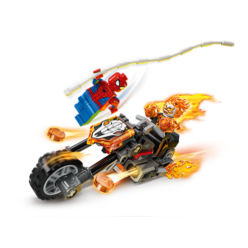 Kocke Lego Marvel Super Heroes Spider-Man proti Ghost Riderju na svojem motorju. 72 kos, od 6. let 76335