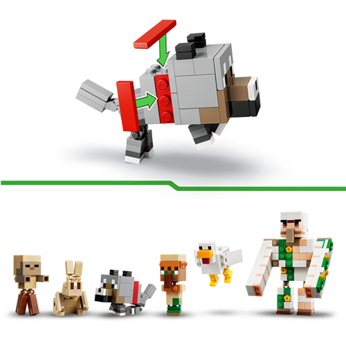 Kocke Lego Minecraft: Napad kokošjega jezdeca v puščavi, 428 kos, od 9. let (21592)