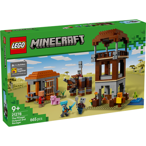 Kocke Lego Minecraft: Plenilska postojanka in Uničevalec (21278), 665 kock, od 9. let