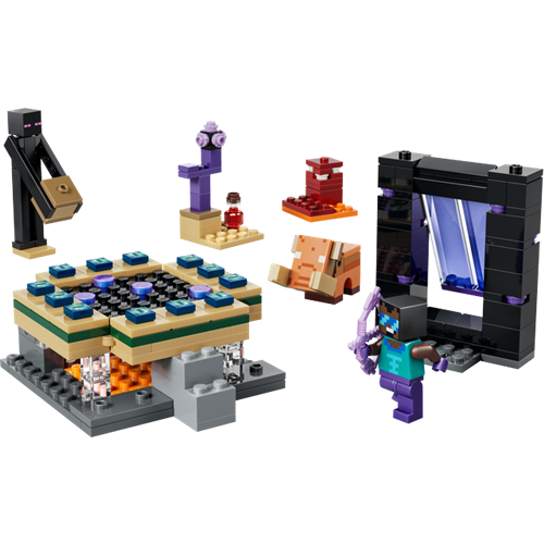 Kocke Lego Minecraft Potovanje skozi Podzemlje in Končni portal, 192 kos, od 7. let (21584)