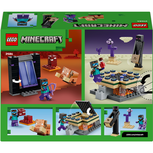 Kocke Lego Minecraft Potovanje skozi Podzemlje in Končni portal, 192 kos, od 7. let (21584)