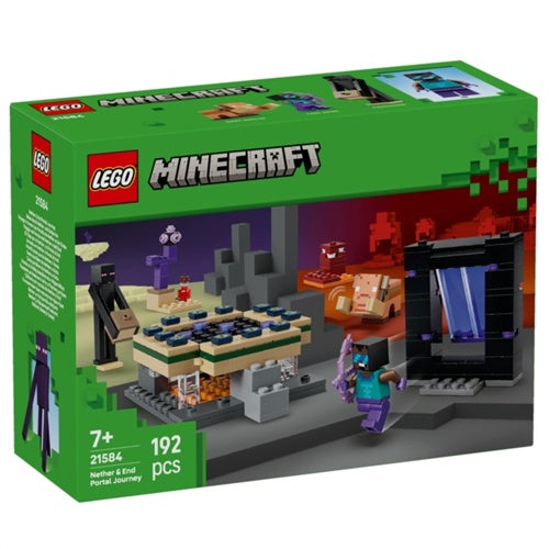Kocke Lego Minecraft Potovanje skozi Podzemlje in Končni portal, 192 kos, od 7. let (21584)