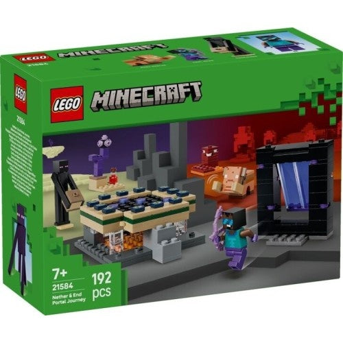 Kocke Lego Minecraft Potovanje skozi Podzemlje in Končni portal, 192 kos, od 7. let (21584)