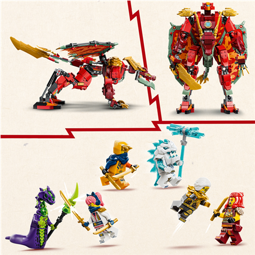 Kocke Lego Ninjago Zmajev robot Wyldfyres, 821 kos, od 9. let (71868)