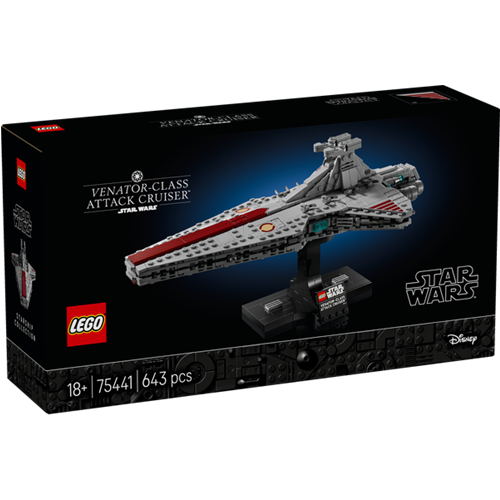 Kocke Lego Star Wars jurišna križarka razreda Venator, 643 kock, od 19. let (75441 )