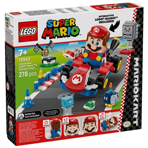 Kocke Lego Super Mario: Mario Kart™ – Interaktivni LEGO® Mario™ & Standard Kart (72043), 278 kock, od 7. let
