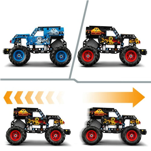 Kocke Lego Technic Monster Jam Grave Digger Ogenj in led, 263 kos, od 7. let 42219