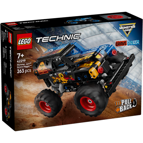 Kocke Lego Technic Monster Jam Grave Digger Ogenj in led, 263 kos, od 7. let 42219