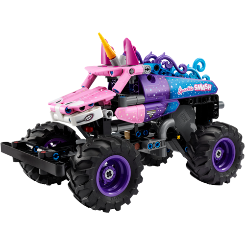 Kocke Lego Technic Monster Jam Sparkle Smash z motorjem na izvlečenje, 243 kock, od 7. let 42220