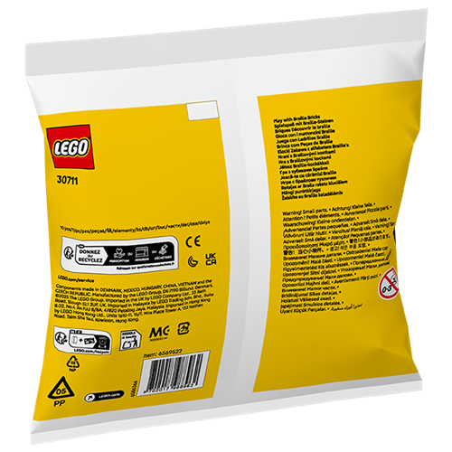 Kocke Lego Zabava z Braillovimi kockami (polimerna vrečka) (30711), od 6. let, 10 kos