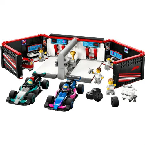 Kocke Lego City: Avtomehanična delavnica F1® ter dirkalnika Mercedes-AMG in Alpine (60444)