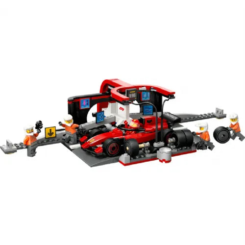 Kocke Lego City: Servisni boks in mehaniki z avtomobilom Ferrari F1® (60443)